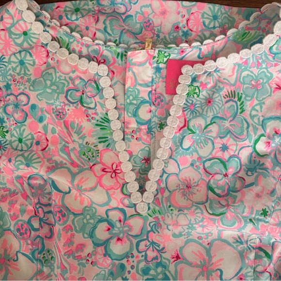 Lilly Pulitzer Braylin Stretch Shift Dress  Resort White Love Bug Print Size 12 - Picture 8 of 11